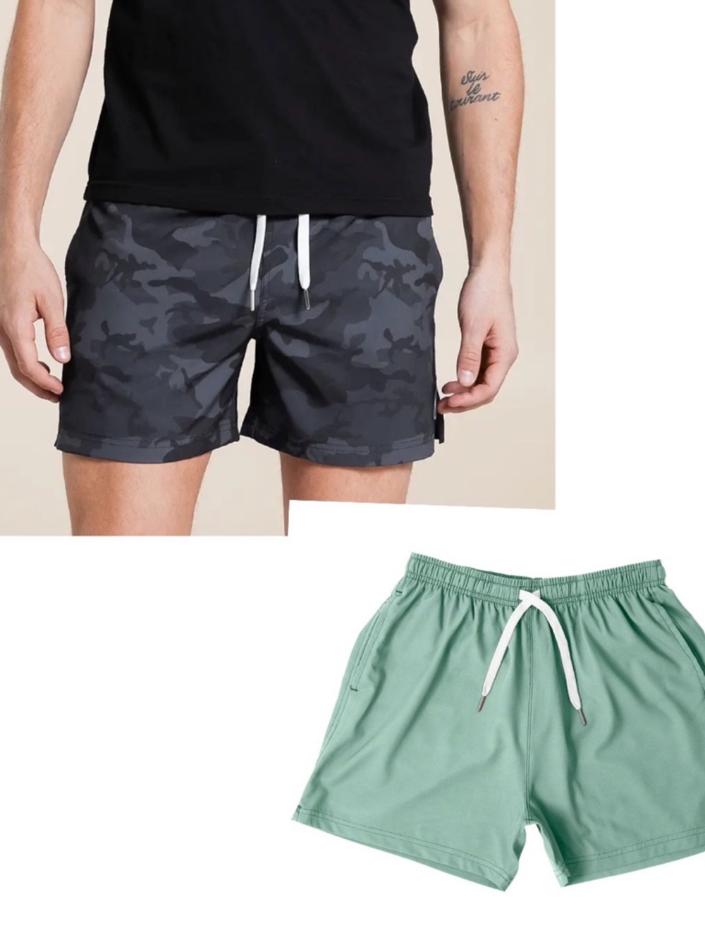 BNWOT COVE Men's Hybrid Shorts in Charcoal Camo and Seafoam 2 pack!!!!